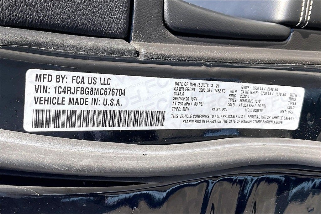 2021 Jeep Grand Cherokee 80th Anniversary Edition