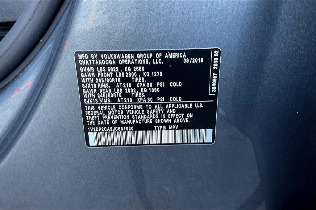 2018 Volkswagen Atlas 2.0T SE w/Technology